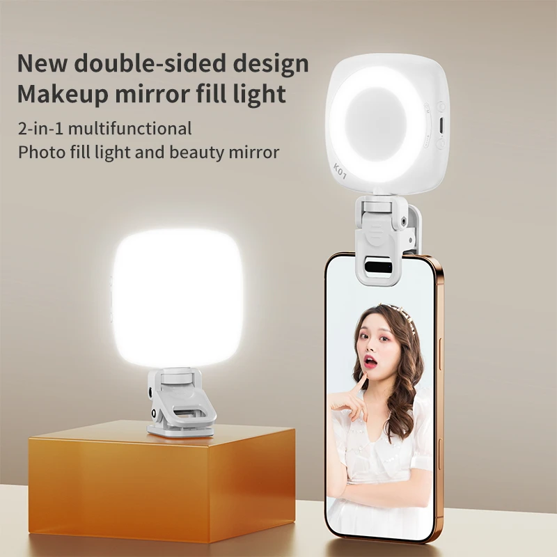 Photo Beauty Makeup - โทรศัพท์Selfie Light 2700K-6500KแบบพกพาMake UPเติมแสงแบตเตอรี่ชาร์จคลิปRig Photoโคมไฟสําหรับความงามแหวน