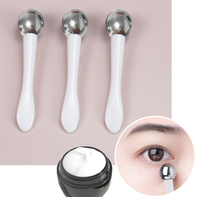 Beauty Makeup Cream - ลูกกลิ้งสำหรับครีมทาใต้ตานวดรอบดวงตา1ชิ้นช้อนตักเครื่องสำอางไม้พายป้องกันริ้วรอยบนใบหน้าทำจากโลหะผสมสีทองเครื่องมือดูแลผิวบางๆ