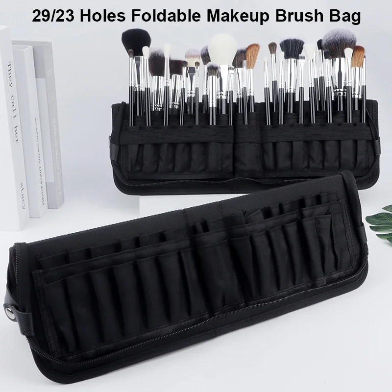 Makeup Beauty Set - 29/23 หลุมแปรงแต่งหน้าแบบพับได้กระเป๋าผู้หญิงแปรงแต่งหน้าเครื่องมือกระเป๋าOrganizer Travel Powderเครื่องสําอางค์ชุดแป้งกรณีผู้ถือ