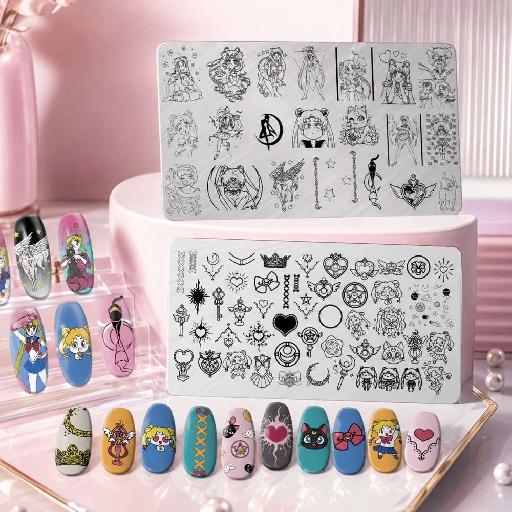 แผ่นปั๊มลายเล็บอนิเมะเซเลอร์มู - Nail Art Stamping Kit บทวิจารณ์และราคา