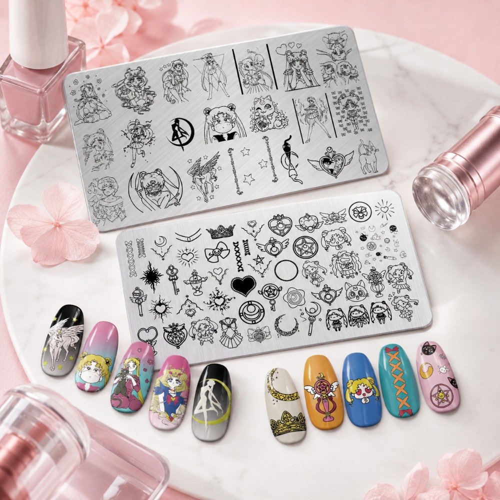 แผ่นปั๊มลายเล็บอนิเมะเซเลอร์มู - Nail Art Stamping Kit บทวิจารณ์และราคา
