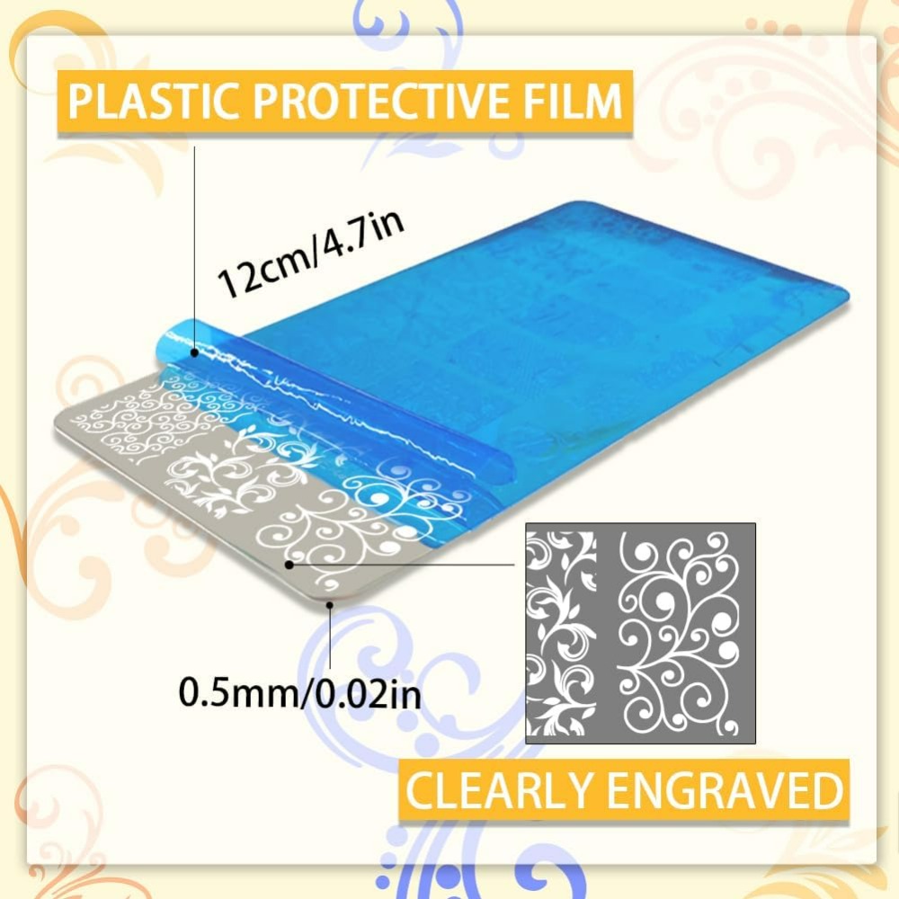 3pcs Swirl รูปแบบเล็บแม่แบบเล็ - Nail Art Stamping Kit บทวิจารณ์และราคา