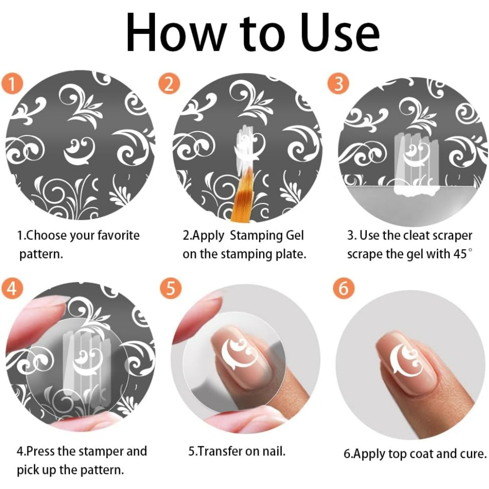 3pcs Swirl รูปแบบเล็บแม่แบบเล็ - Nail Art Stamping Kit บทวิจารณ์และราคา