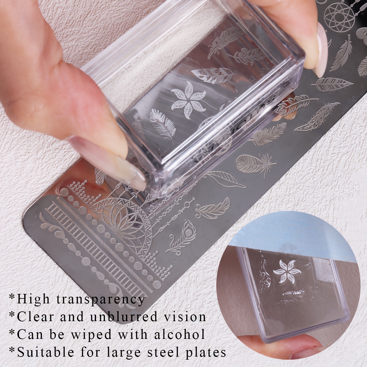 ชุดแสตมป์เล็บซิลิโคนใสทรงสี่เห - Nail Art Stamping Kit บทวิจารณ์และราคา