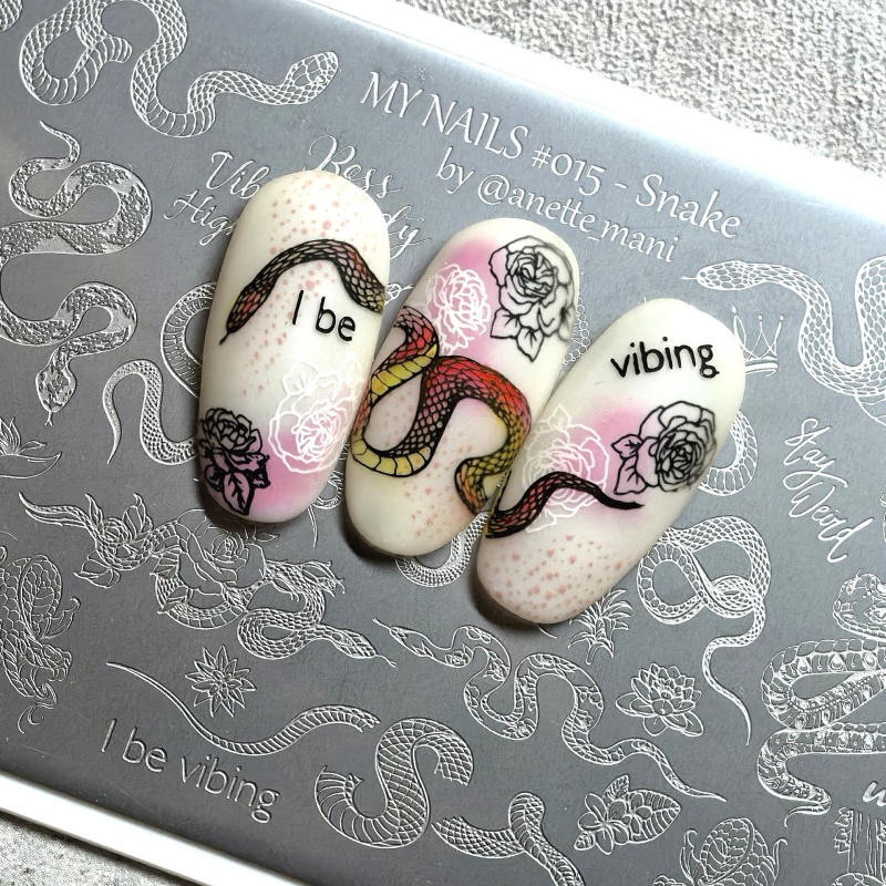 XMQ แผ่นปั๊มเล็บการออกแบบผิวงู - Nail Art Stamping Kit บทวิจารณ์และราคา