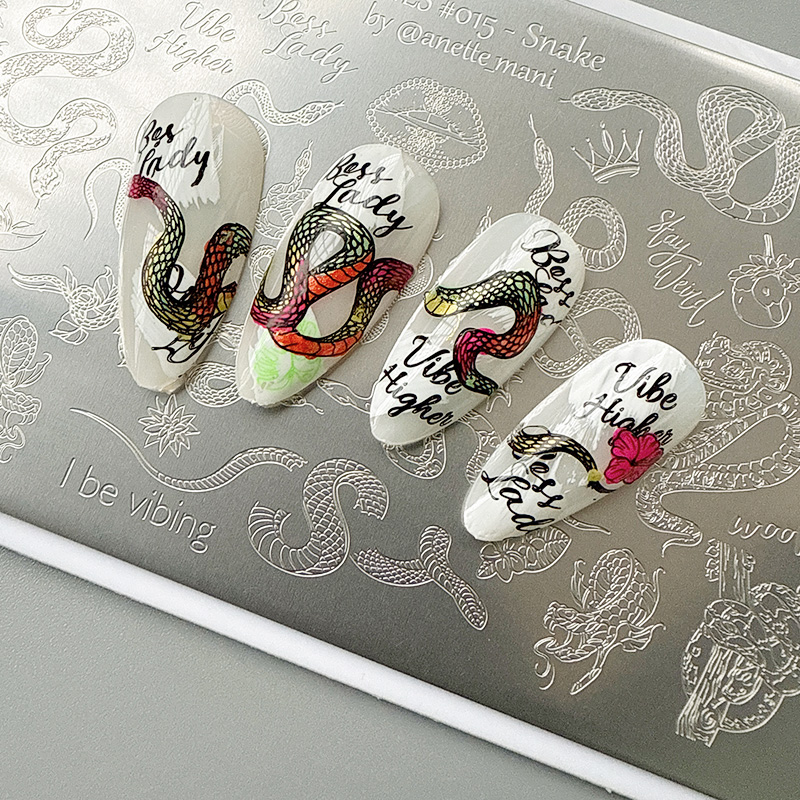 XMQ แผ่นปั๊มเล็บการออกแบบผิวงู - Nail Art Stamping Kit บทวิจารณ์และราคา