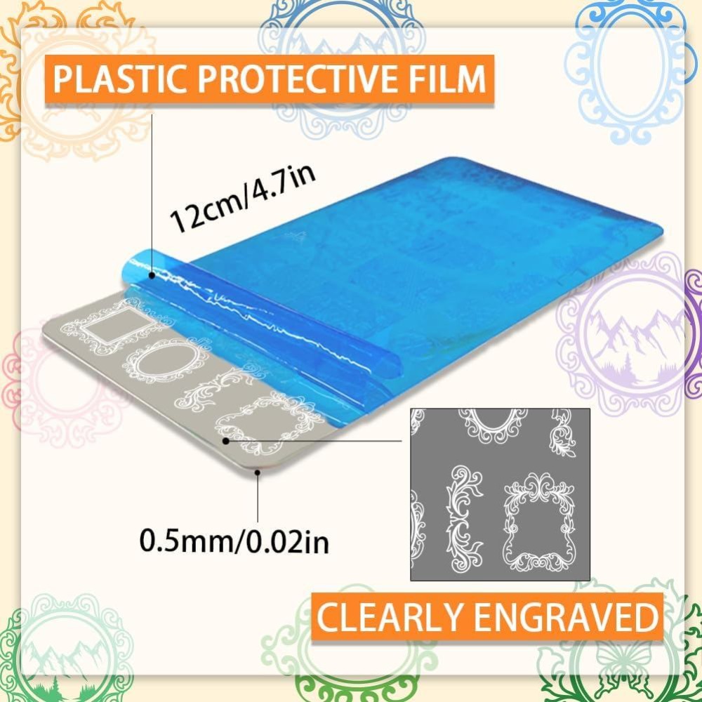 แผ่นปั๊มลายเล็บลายกรอบรูปวินเท - Nail Art Stamping Kit บทวิจารณ์และราคา