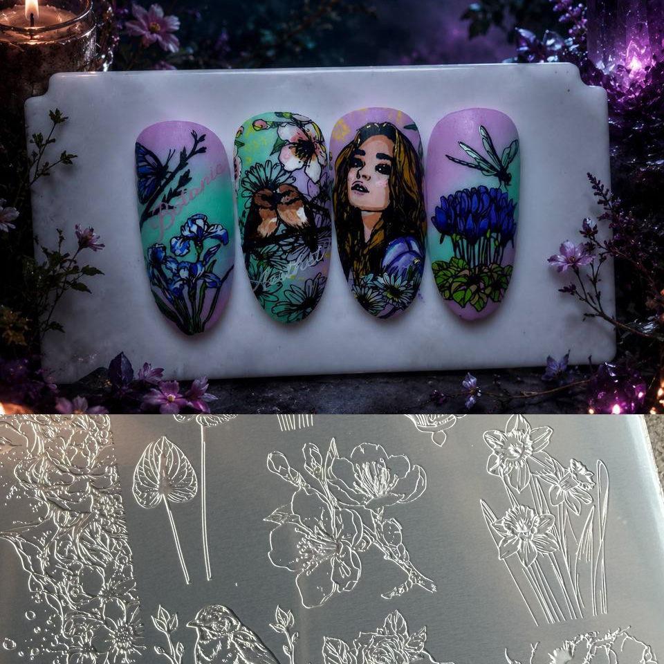 แผ่นปั๊มลายเล็บ XMQ ลายดอกไม้  - Nail Art Stamping Kit บทวิจารณ์และราคา