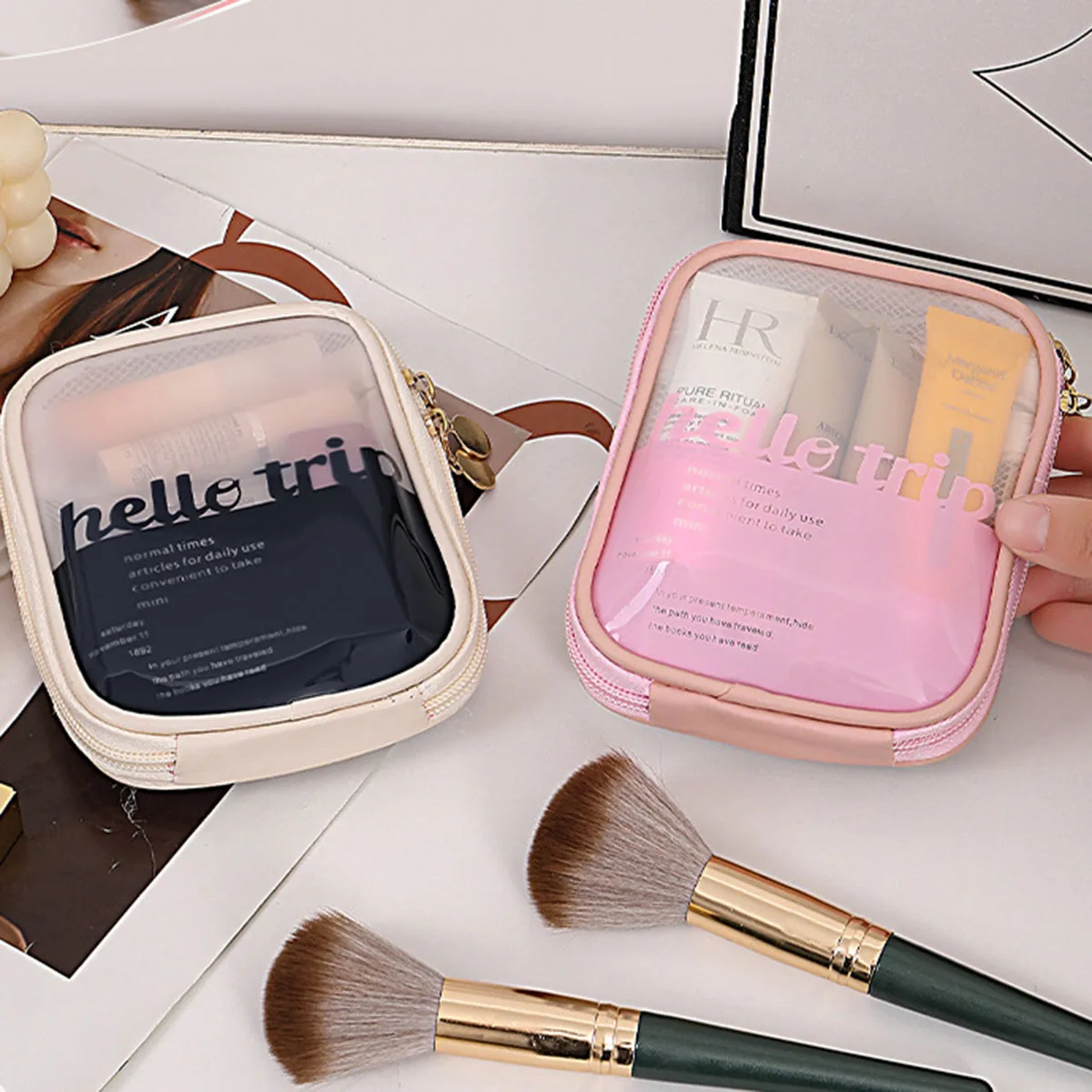 กระเป๋าเครื่องสำอางแบบโปร่งใสพ - Beauty Makeup Lipstick บทวิจารณ์และราคา