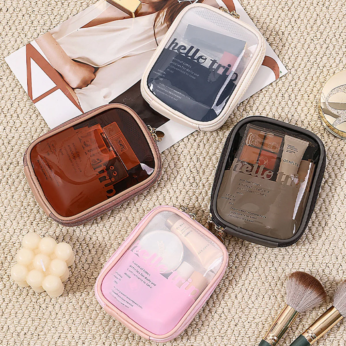 กระเป๋าเครื่องสำอางแบบโปร่งใสพ - Beauty Makeup Lipstick บทวิจารณ์และราคา